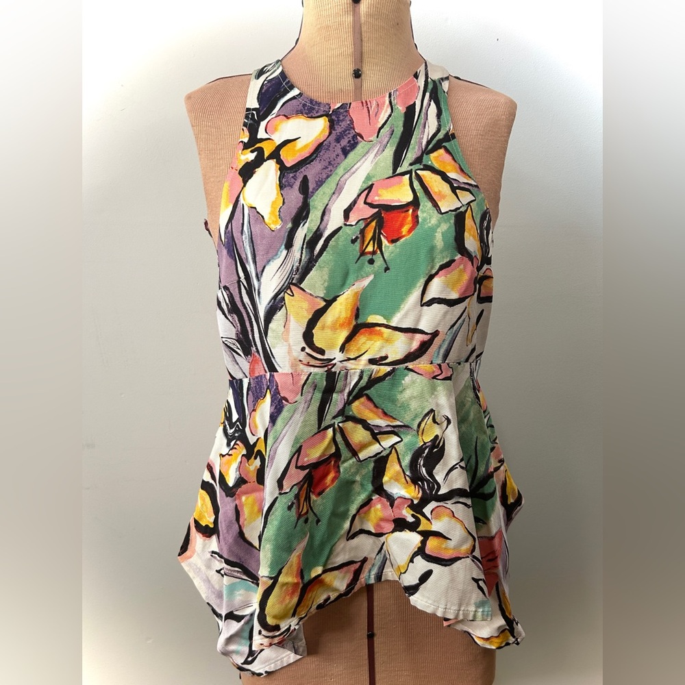 Anthropologie Tops Hd In Paris Lucille Peplum Top Size 0 - Picture 2 of 12